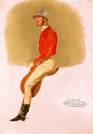 Portrait sketch of P.P. Rolt Esq. for 'Steeple Chase Cracks', 1846
