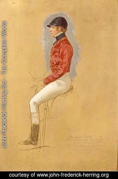 John Frederick Herring Snr - Portrait sketch of Mr Allen McDonough for 'Steeple Chase Cracks', 1846