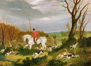 The Suffolk Hunt - Going to Cover near Herringswell
