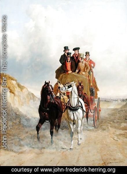 John Frederick Herring Snr - The Royal Mail Coach on the Road, 1841