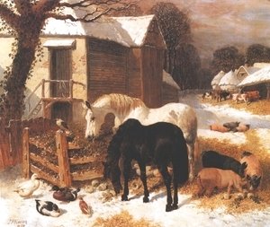 John Frederick Herring Snr - Barnyard In Winter