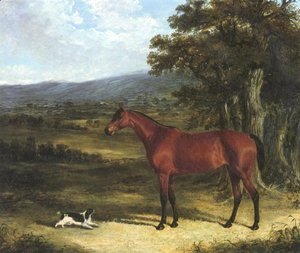 Bay And Spaniel In Landscape 1830