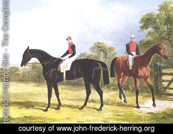 John Frederick Herring Snr - Industry and Caroline With Jockeys Up