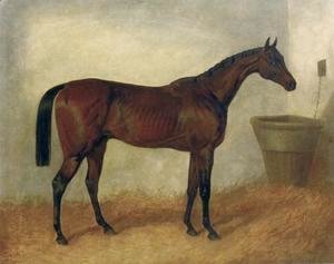 John Frederick Herring Snr - Merry Monarch A Bay Mare In a Stable 1845