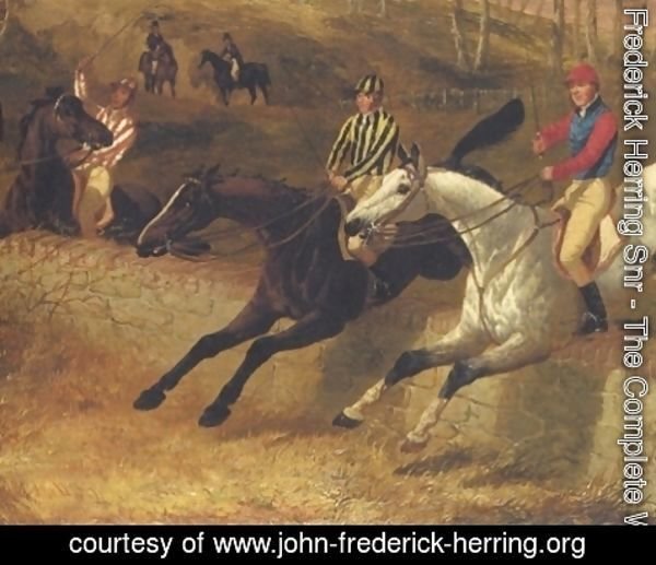 John Frederick Herring Snr - Steeplechase The Wall 1 Detail