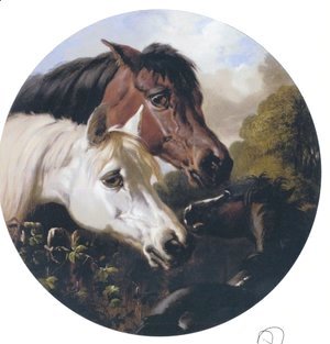 John Frederick Herring Snr - Two Hoeses And A Foal