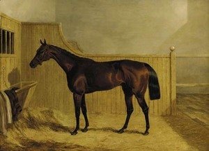John Frederick Herring Snr - Mr Ridsdale's Bloomsbury, winner of the 1839 Derby, in a stable
