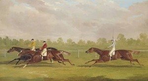 John Frederick Herring Snr - The Doncaster Gold Cup of 1835 with Lord Westminster's colt Touchstone, with William Scott up, Mr. Richardson's colt Hornsea