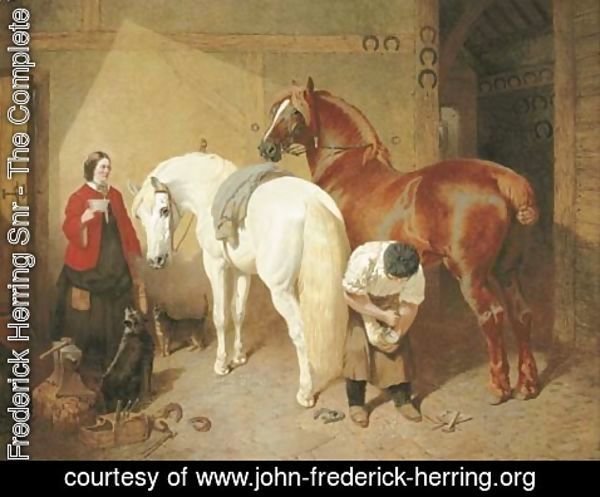 John Frederick Herring Snr - The Interior of a Smithy