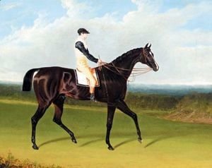 Filho Da Puta, A Dark Bay Racehorse With Thomas Goodisson Up Wearing The Colours Of Mr Thomas Houldsworth