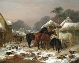 John Frederick Herring Snr - The Farmyard In Winter
