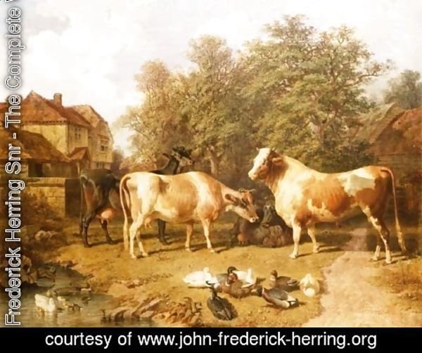 John Frederick Herring Snr - Cattle and Ducks, 1859