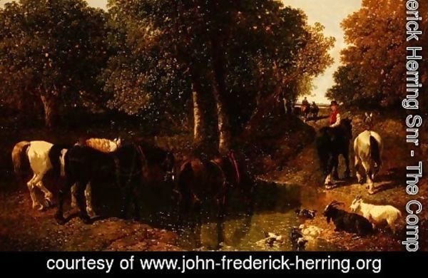 John Frederick Herring Snr - Crossing the Stream, 1840