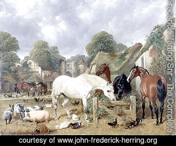 John Frederick Herring Snr - Horses in a Paddock, 1852