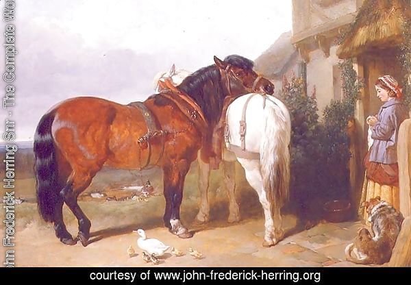 Carthorses by a Cottage Door, 1854