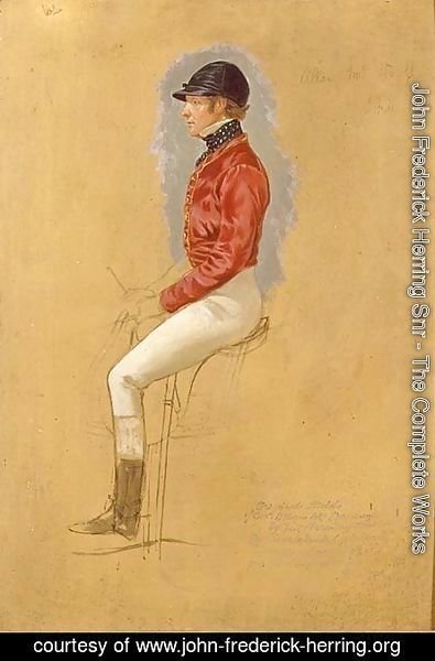 Portrait sketch of Mr Allen McDonough for 'Steeple Chase Cracks', 1846
