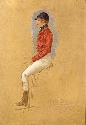 John Frederick Herring Snr - Portrait sketch of Mr Allen McDonough for 'Steeple Chase Cracks', 1846