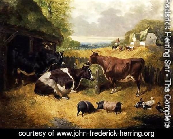 John Frederick Herring Snr - Farmyard Scene, 1853