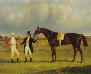 John Frederick Herring Snr - 'Euclid' with his Jockey Conolly and Trainer Pettit