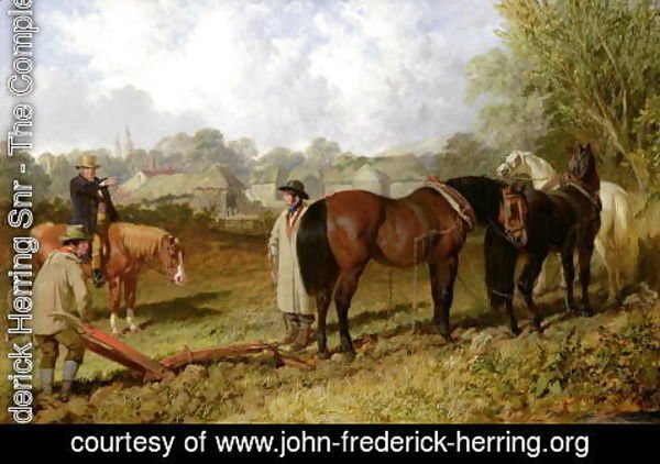 John Frederick Herring Snr - Morning: Preparing to Plough, 1848