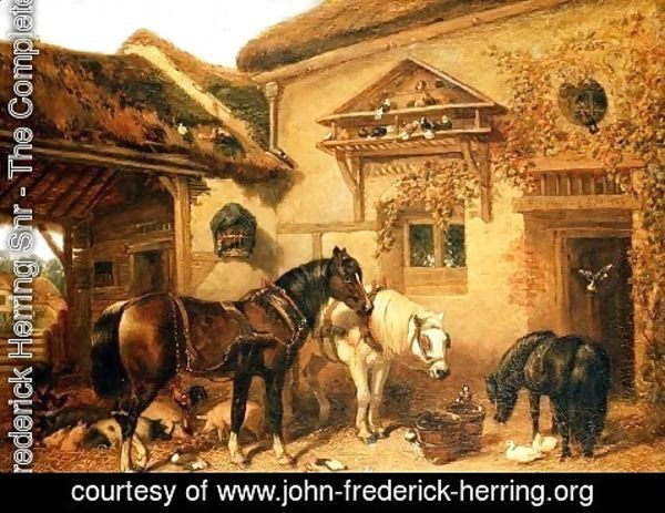 John Frederick Herring Snr - Cottage Door and Farmstead, 1843