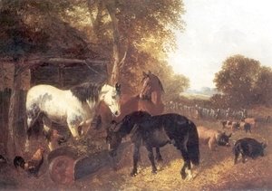 John Frederick Herring Snr - A Farmyard Scene