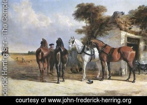John Frederick Herring Snr - Coach Horses 1838