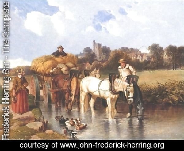 John Frederick Herring Snr - Fording A Stream