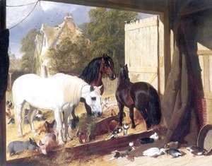 John Frederick Herring Snr - Stable Yard at Meopham Park 1847