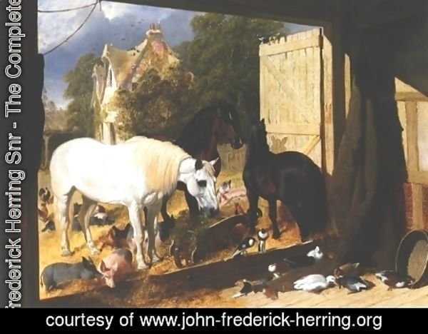 John Frederick Herring Snr - Stableyard at Meopham Park