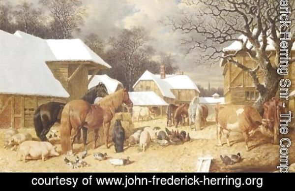 John Frederick Herring Snr - Winter in the Farmyard 1857
