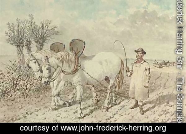 John Frederick Herring Snr - A labourer with a ploughing team