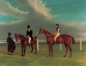 The Colonel, a chestnut racehorse, winner of the Great St. Leger Stakes, Doncaster, 1828, with William Scott up, the Hon. Edward Petre