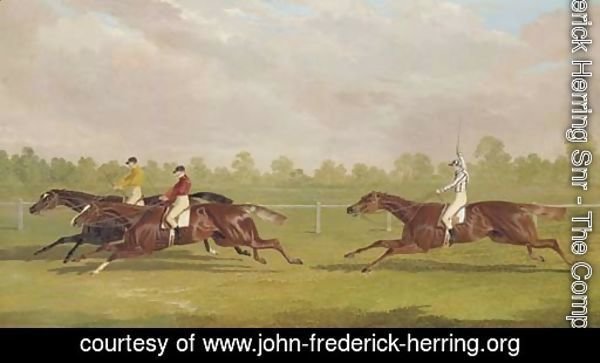 The Doncaster Gold Cup of 1835 with Lord Westminster's colt Touchstone, with William Scott up, Mr. Richardson's colt Hornsea
