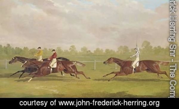 John Frederick Herring Snr - The Doncaster Gold Cup of 1835 with Lord Westminster's colt Touchstone, with William Scott up, Mr. Richardson's colt Hornsea