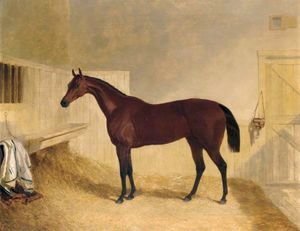 John Frederick Herring Snr - Mr William Orde's Bay Filly Bees-Wing In A Loose Box 2