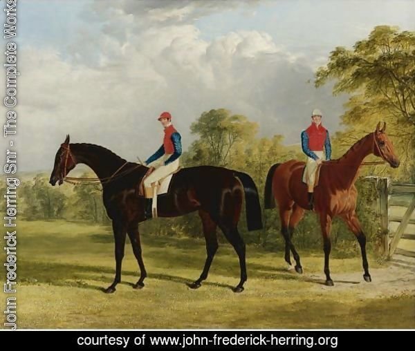 The Earl Of Chesterfield's Industry With W. Scott Up And Caroline Elvina With J. Holmes Up In A Paddock