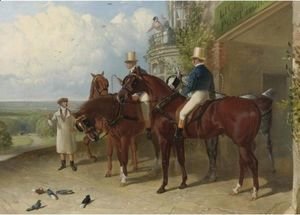 John Frederick Herring Snr - A Change Of Horses Waiting For The Arrival Of A Coach Outside An Inn