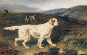 John Frederick Herring Snr - A Gentleman Out Shooting With A Setter And A Pointer